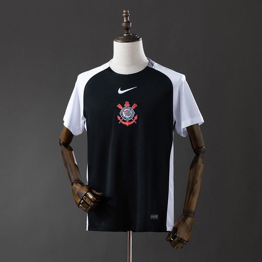 Camisa preta do Corinthians com manga branca