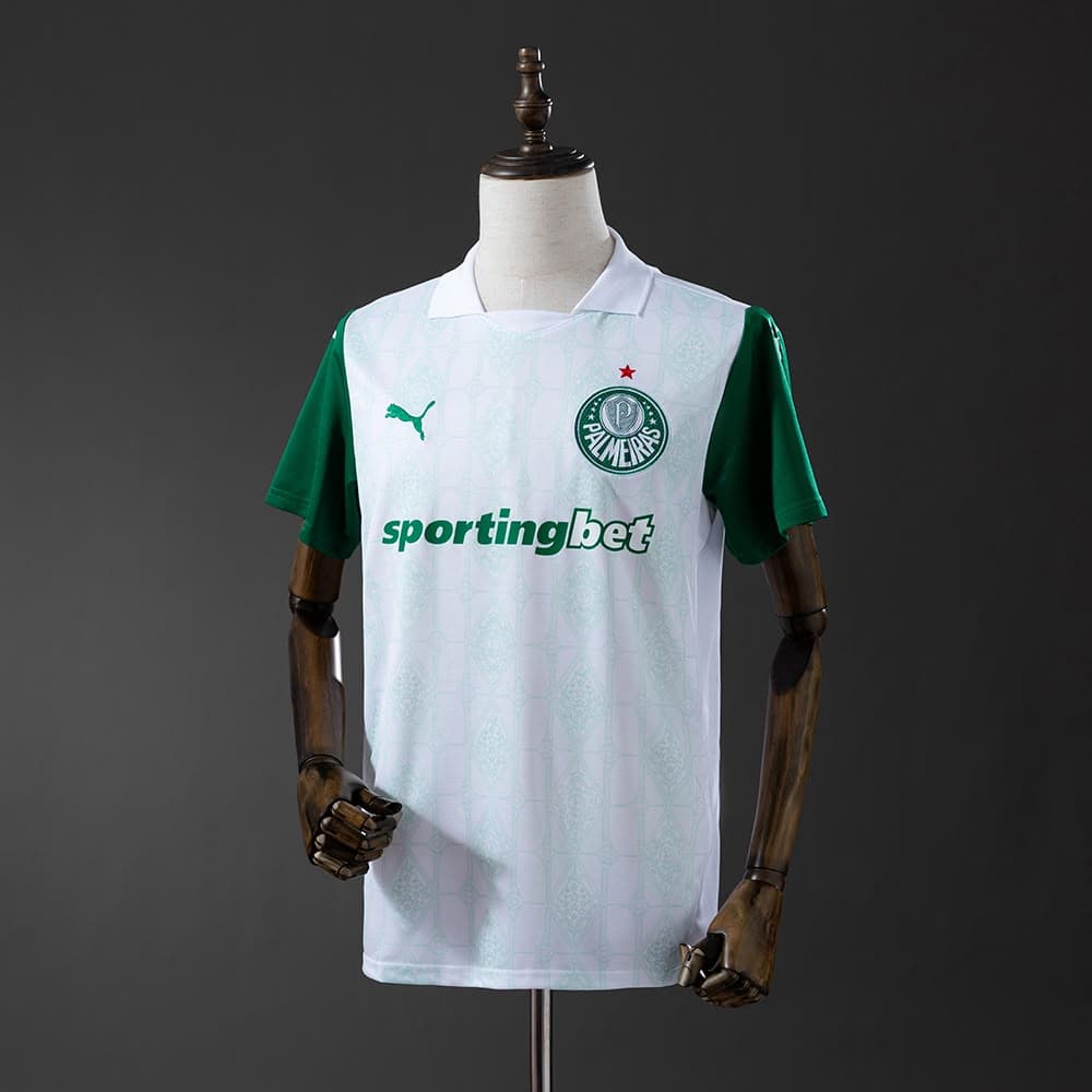 Camisa do Palmeiras com manga verde e textura jacquard